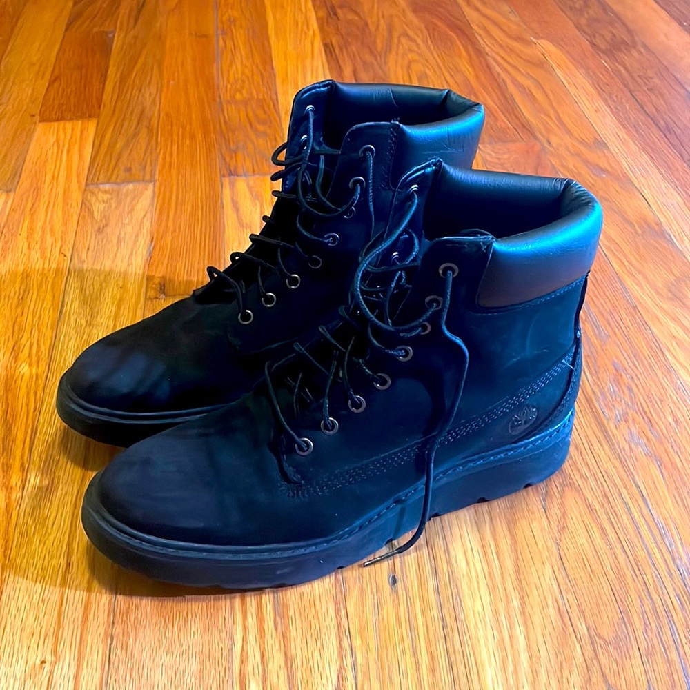 Timberland Kenniston 8.5 Black Nubuck Leather Lace Up Womens Boots A15TM